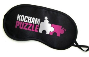 Maska na oczy opaska śmieszny prezent Kocham Puzzle