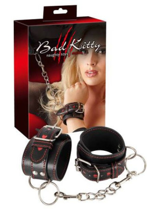 Kajdanki solidne skóra łańcuch bondage BDSM