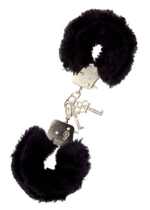 Kajdanki-metal Handcuff With Plush Black