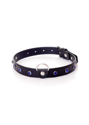 Obroża ozdobna BDSM bondage 2cm kryształki granat