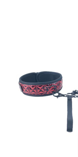 Btb Fetish Collar With Leash Red