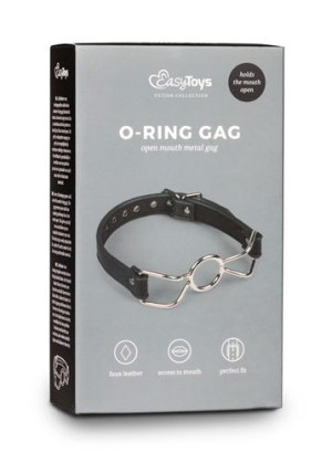Metalowy stalowy knebel otwarty kółko BDSM bondage