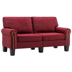 2-osobowa sofa, kolor czerwonego wina, tapicerowana tkaniną