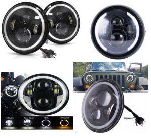 7 Cali Reflektor Lampa Led Przednia Motocykl 150w Homologacja 2 Wzory