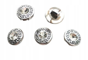 Guziki ozdobne kryształ 11 mm stopka 5 szt
