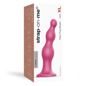 Dildo Plug Beads Metallic Raspberry Pink - Xl