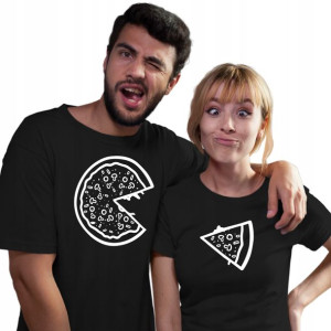 2 Koszulki Zestaw Dla Ukochanego Ukochanej Pizza