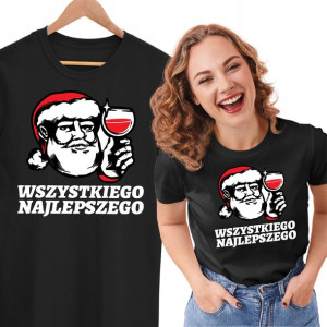 Koszulka Bluzka Mikołaj Z Winem Życzenia Wigilijne