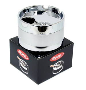 Popielniczka Obrotowa Metalowa Srebrna 8 cm