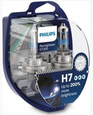 Żarówki PHILIPS Racing Vision GT200 +200% H7 2szt.