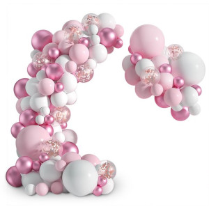 ZESTAW girlanda balonowa róż PINK 104szt