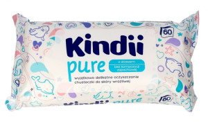 Kindii Pure Chusteczki oczyszczające dla niemowląt z aloesem 1op.-60szt