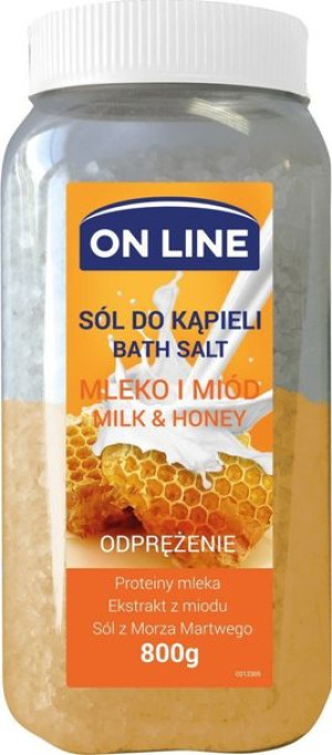 On Line Odprężająca Sól do kąpieli Mleko i Miód 800g