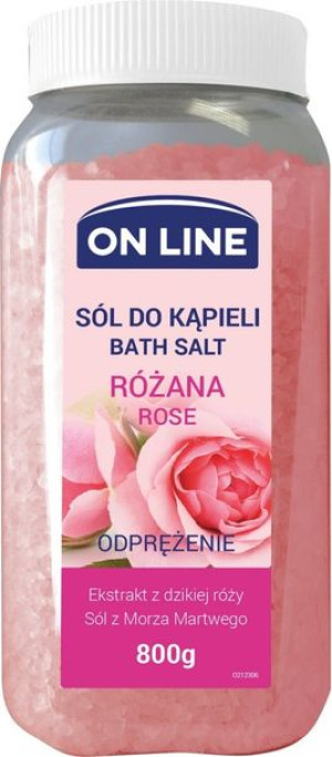 On Line Odprężająca Sól do kąpieli Róża 800g