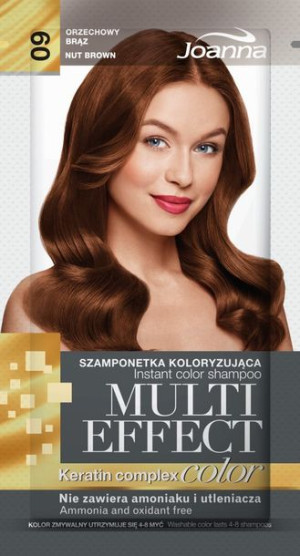 Joanna Multi Effect Color Keratin Complex Szamponetka 09 Orzechowy Brąz 35g
