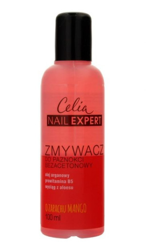 Celia Nail Expert Zmywacz do paznokci bezacetonowy - zapach Mango 100ml