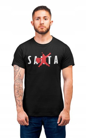 Tshirt Męski Świąteczny Zabawny Mikołaj Parodia