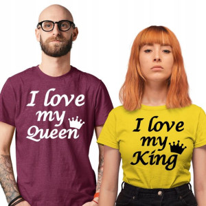 Zestaw Koszulki I Love My King Queen Na Walentynki