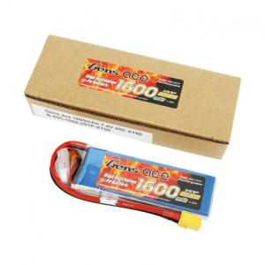 Gens ace 1600mAh 7.4V 45C 2S1P Lipo XT60