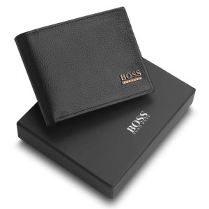 Portfel Produkt męski Hugo Boss skóra naturalna czarny