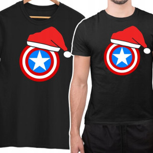 Koszulka Prezent Mikołaj Avengers Kapitan Ameryka