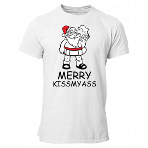 Koszulka Prezent Zabawny Mikołaj Merrykissmyass