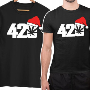 Koszulka Świąteczna Marichuana Mikołaj Zioło 420