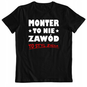 Koszulka Zabawny Nadruk Monter Do Pracy Tshirt
