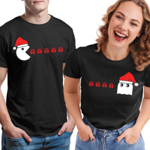 Koszulki Tshirt Prezent Świąteczny Pac Man Para