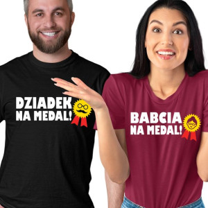 Koszulki Zestaw Babcia Dziadek Na Medal Prezent