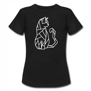 T-shirt Damski Kot Geometryczny Koty Kotek Xs-xxl