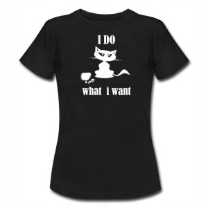 T-shirt Damski Kot Koty I Do What A Want Xs-xxl