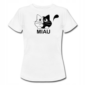T-shirt Damski Kot Koty Kotek Bawełna Miau S-xxl