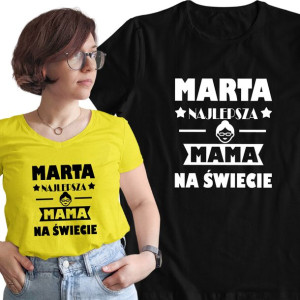 Tshirt Dedykowany Bluzka Najlepsza Mama Z Imieniem