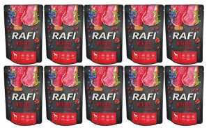 Karma Dla PSA RAFI DOG Wołowina Borówka 10 x 300g