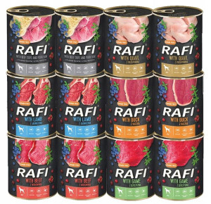 Karma Dla PSA RAFI DOG MIX 6 SMAKÓW 12 x 800g
