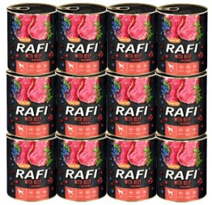 Karma Dla PSA RAFI DOG Wołowina Borówka 12 x 800g