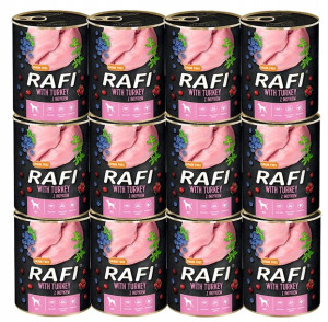 Karma Dla PSA RAFI DOG INDYK BORÓWKA 12 x 800g