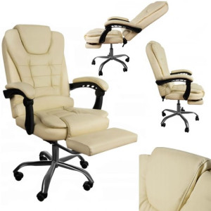 Fotel Biurowy Z Podnóżkiem Obortowy Ergonomiczny