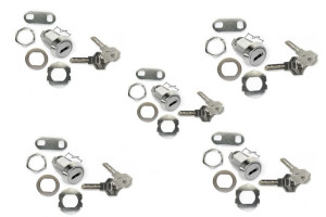 Zamek z frezowanym kluczem-Security Cam Locks 22mm x5szt