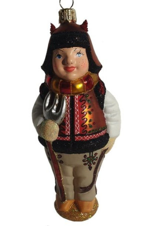 Kolędnik diabełek - WIKTORIO, bombka, kształtka, szklana