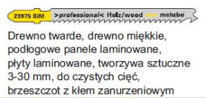 Brzeszczot Do Wyrzynarki Do Drewna Metabo Professional Bim 74mm/2,7mm 5szt
