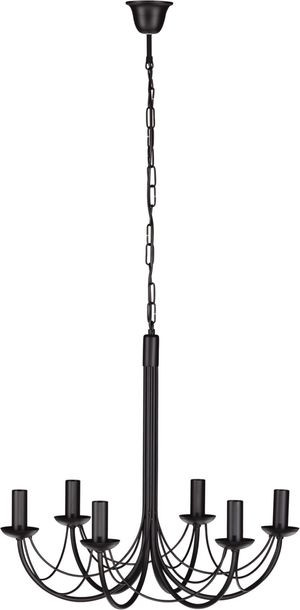 Lampa Wisząca Żyrandol Czarny Rustykalny Kaja Perseo Lamk3520