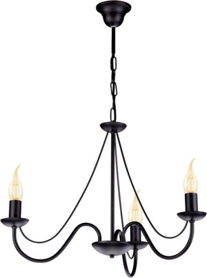 Lampa Wisząca Żyrandol Czarny Rustykalny Kaja Bartez Lamk3990