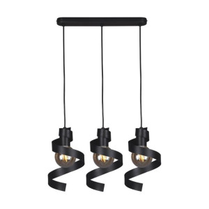 Lampa Wisząca Czarna Spirala 3Xe27 Kaja Poletano  Lamk4541