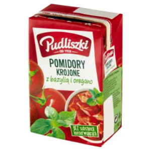 Pakiet 10szt PUDLISZKI Pomidory krojone z bazylią i oregano 390g
