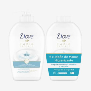 Dove Care & Protect Sanitizing Hand Soap 2x250ml