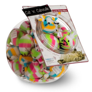 Happypet Candy Stripe Mice 32jar - Myszka Z Kocimiętką Dla Kota Słoik 32szt