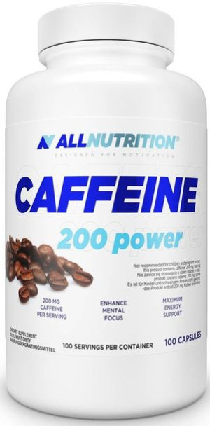 Allnutrition Caffeine 200 mg 100 caps - suplement diety kofeina bezwodna