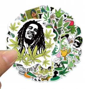 Cannabis Konopie Naklejki Wodoodporne 50 Szt